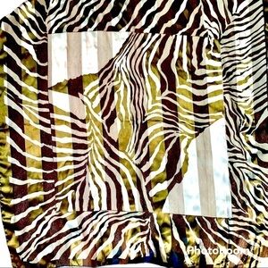 Zebra Print Oversized Square Scarf Designer Inspired